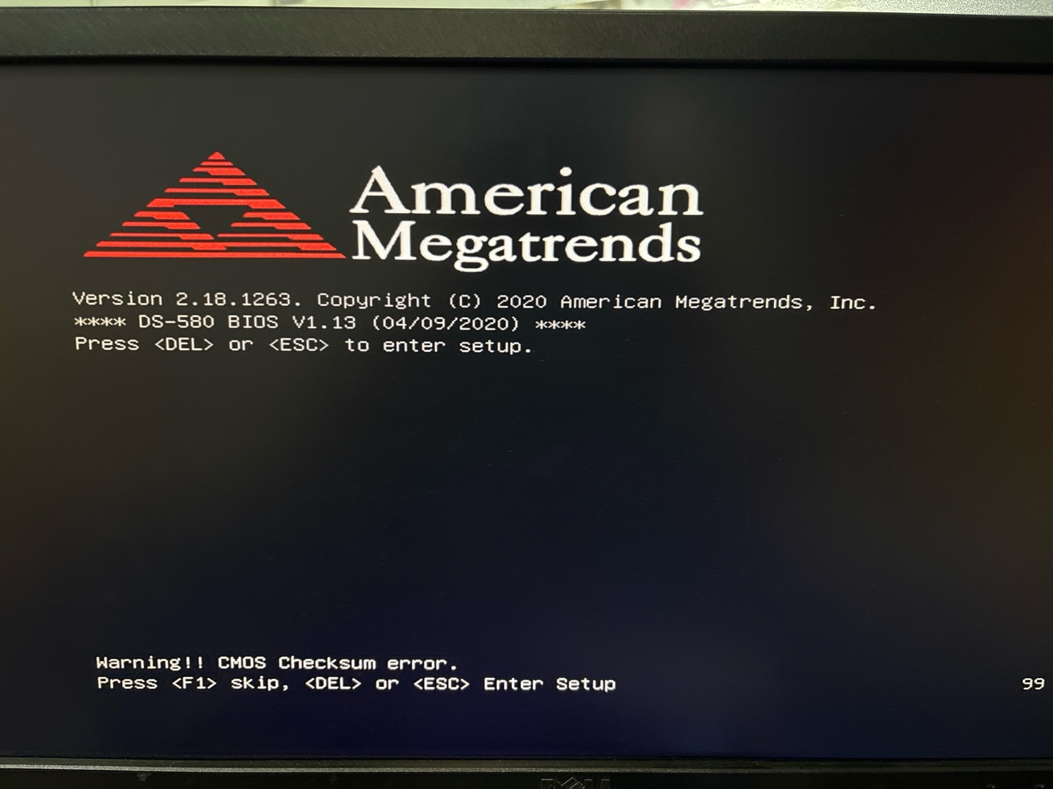 CMOS battery replacement and checksum error (American Megatrends)